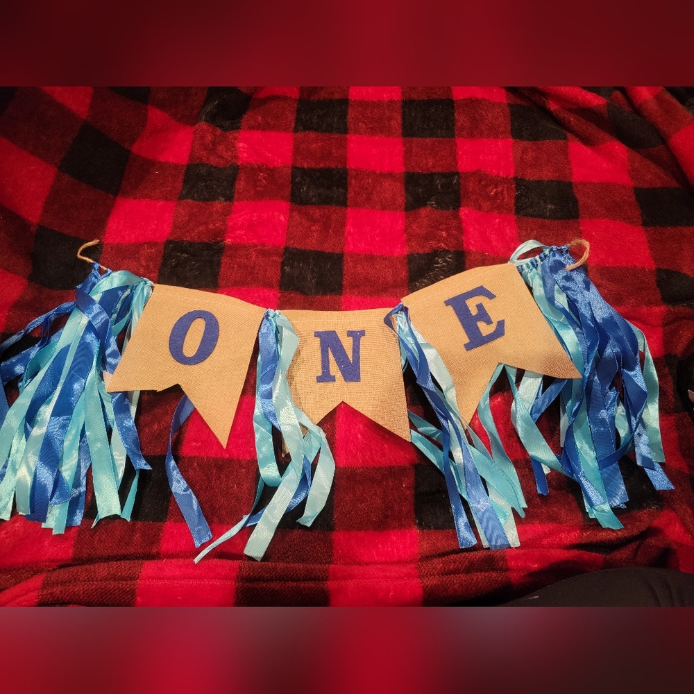 1st birthday highchair banner w short string